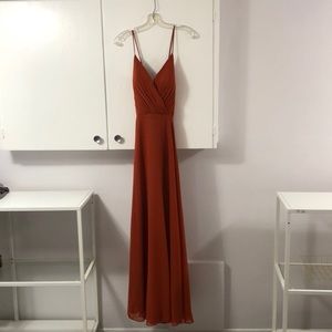 Burnt Orange Maxi Bridesmaid dress